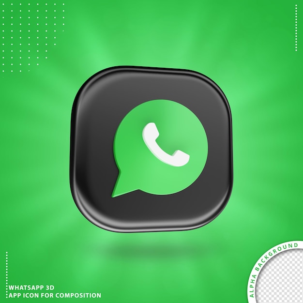 Whatsapp-toepassingspictogram voor samenstelling zwart