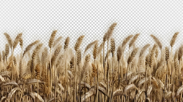 PSD wheat field isolated on transparent background wheat field png clip art generative ai