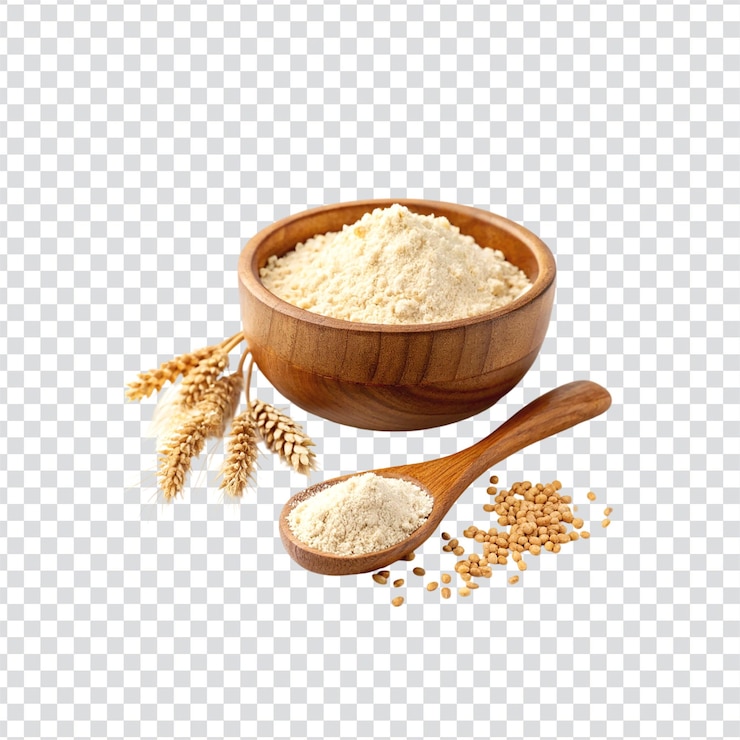 PSD 透明な背景の鉢の中の小麦粉