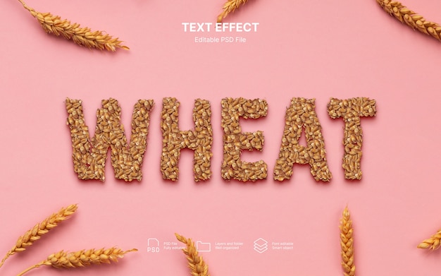 PSD wheat text effect