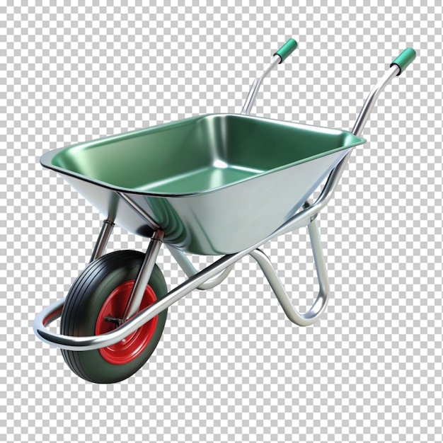 PSD wheel barrow on transparent background