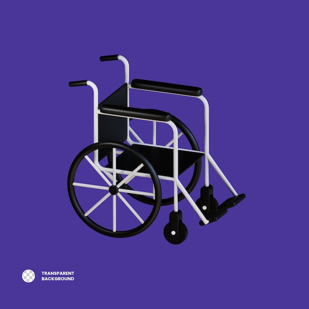 PSD wheel chair 3d icon illustration