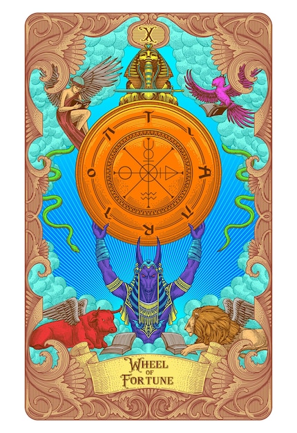 wheel of fortune tarot illustration