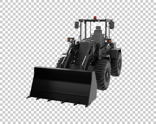 透明な背景の3dレンダリングイラストのホイールローダー