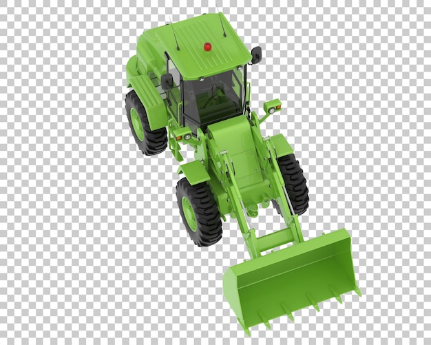 Wheel loader on transparent background 3d rendering illustration