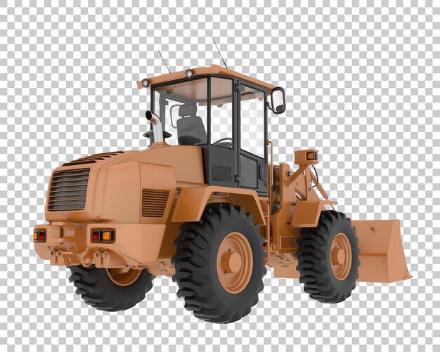 Wheel loader on transparent background 3d rendering illustration