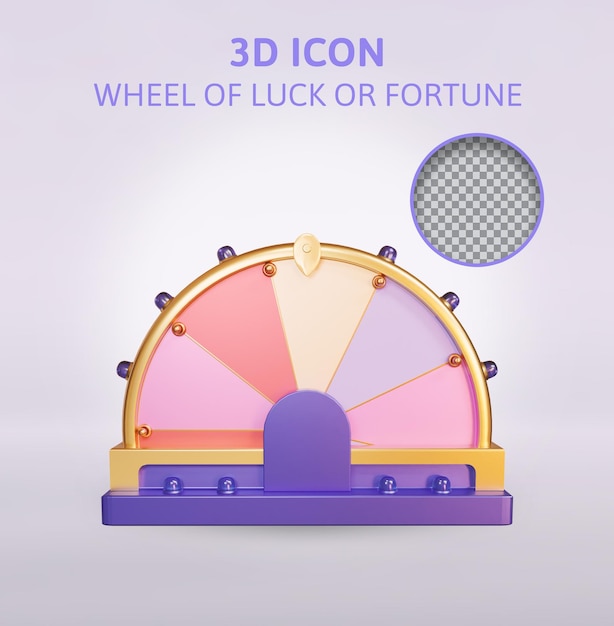 PSD wheel of luck or fortune 3d render illustration