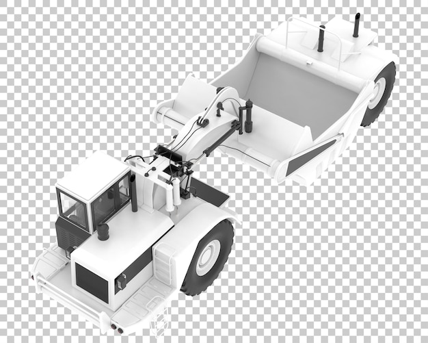 투명 배경 3d 렌더링 그림에 휠 트랙터 스크레이퍼