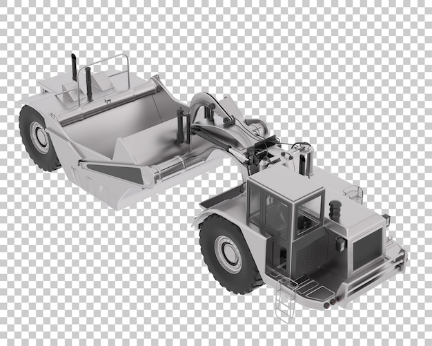투명 배경 3d 렌더링 그림에 휠 트랙터 스크레이퍼