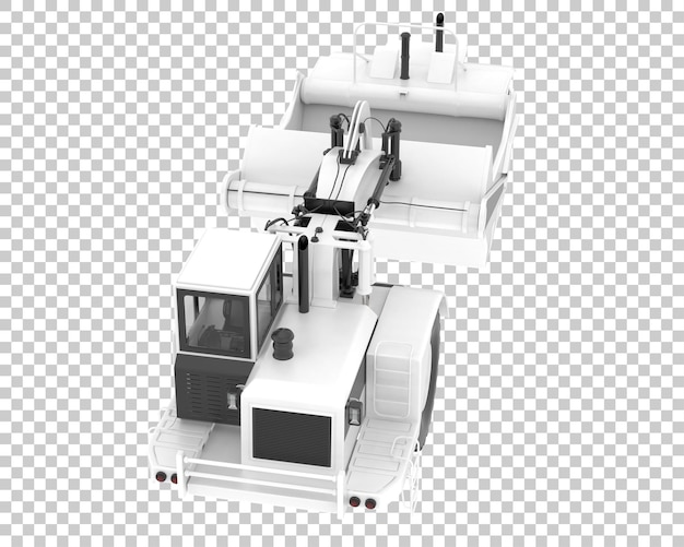 wheel tractor scraper on transparent background 3d rendering illustration