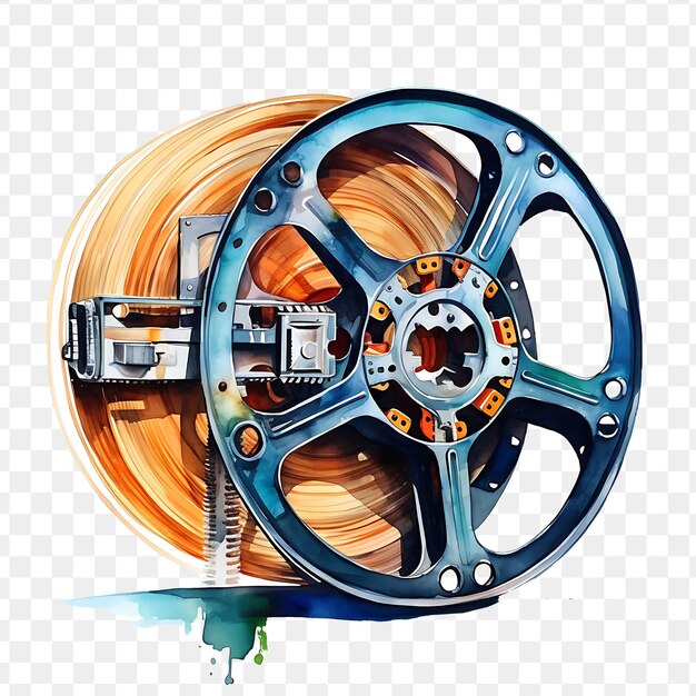 PSD a wheel with a blue and orange design on it