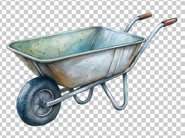 Wheelbarrow isolated on transparent background 3d rendering illustration