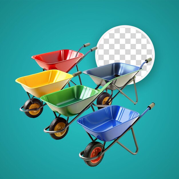 Wheelbarrow isolated on transparent background