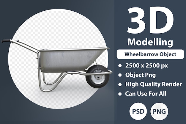 PSD modellazione 3d di oggetti carriola