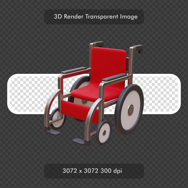 Wheelchair 3D Render Illustration