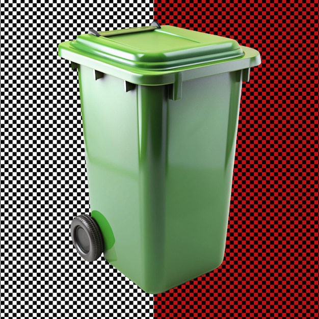 PSD wheelie bin on transparent background