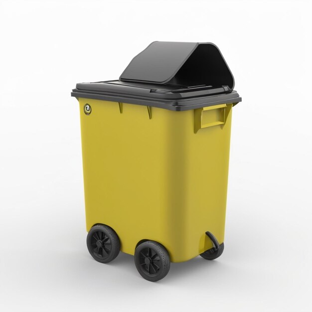 Wheelie bin psd on a white background