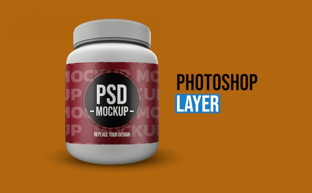 PSD whey protein bottle mockup