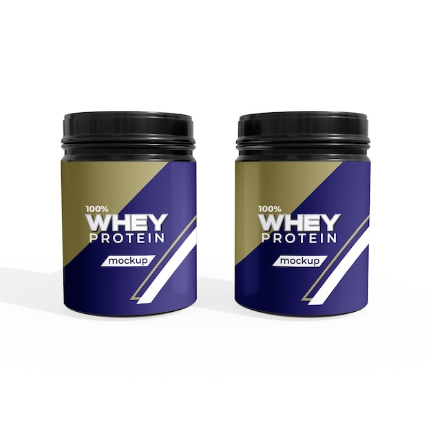 Whey protein jar mockup psd