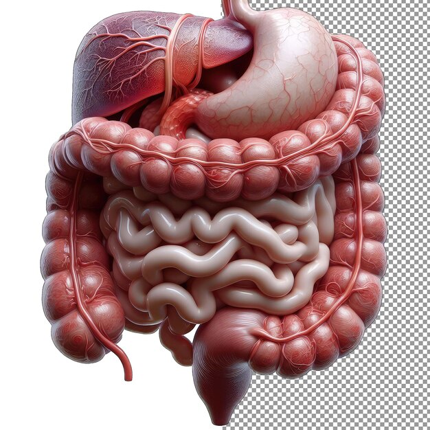 PSD biologia stravagante 3d organ delight su tela trasparente