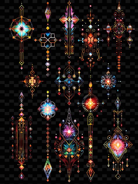 PSD whimsical fairy tale inspired trellises pixel art with playf creative texture y2k neon item designs