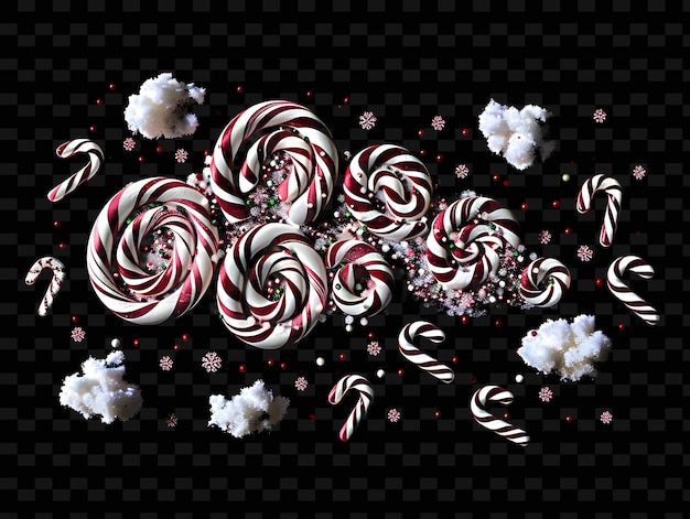 PSD 変なレンチ状の雲で 旋回するキャンディー棒と ジンネオンカラー・シェイプ・デコール・コレクション