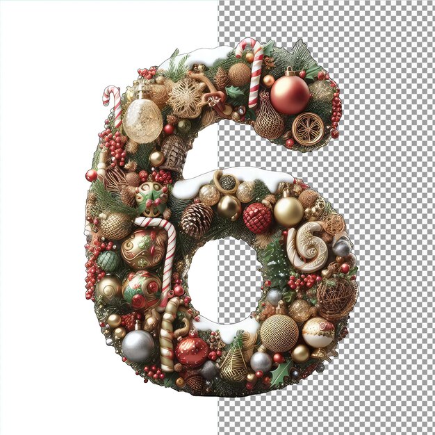 PSD whimsical number sprinkled with christmas magic