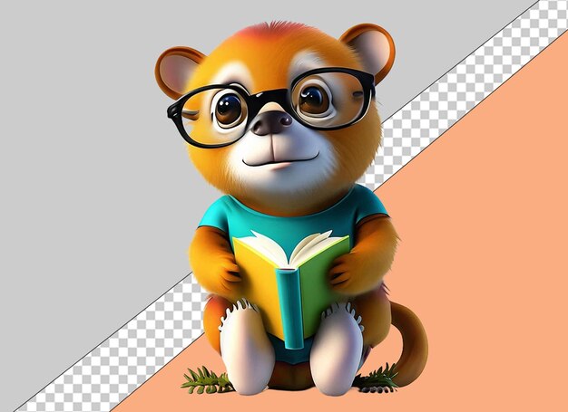 PSD whimsical reading 3d animals