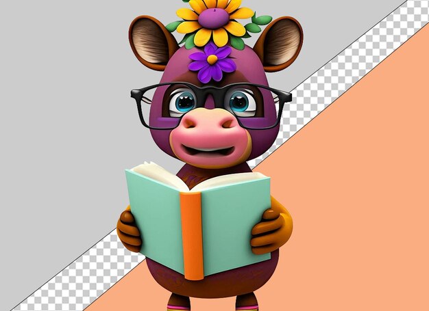 PSD whimsical reading 3d animals