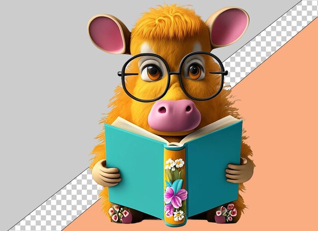 PSD whimsical reading 3d animals