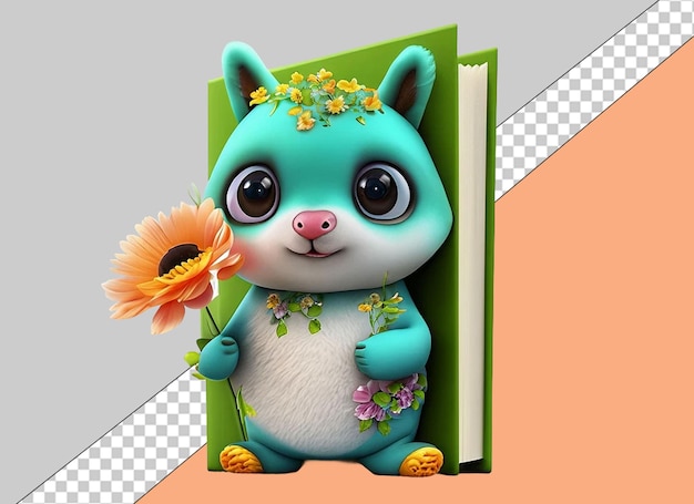 PSD whimsical reading 3d animals