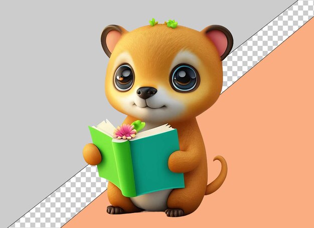 PSD whimsical reading 3d animals