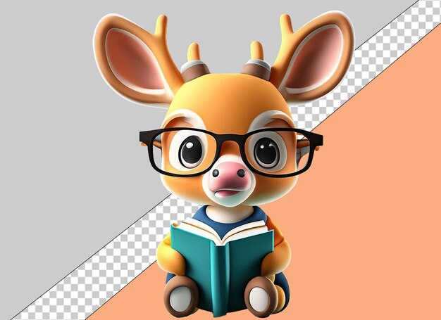 PSD whimsical reading 3d animals