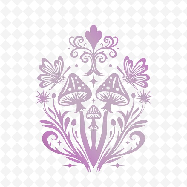 PSD whimsical snapdragon logo with decorative creative vector design of nature collection