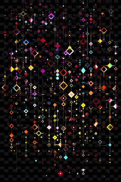 PSD whimsical style trellises pixel art with playful shapes and creative texture y2k neon item designs