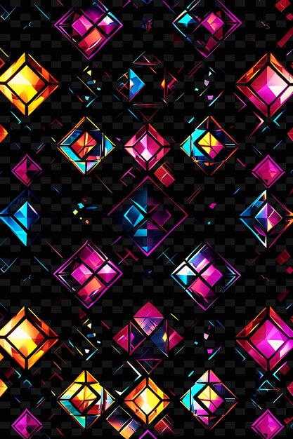 PSD whimsical style trellises pixel art with playful shapes and creative texture y2k neon item designs