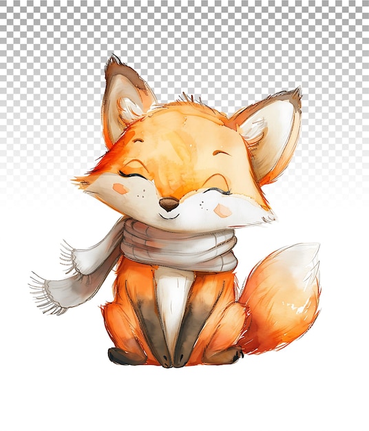 PSD whimsical watercolor fox design