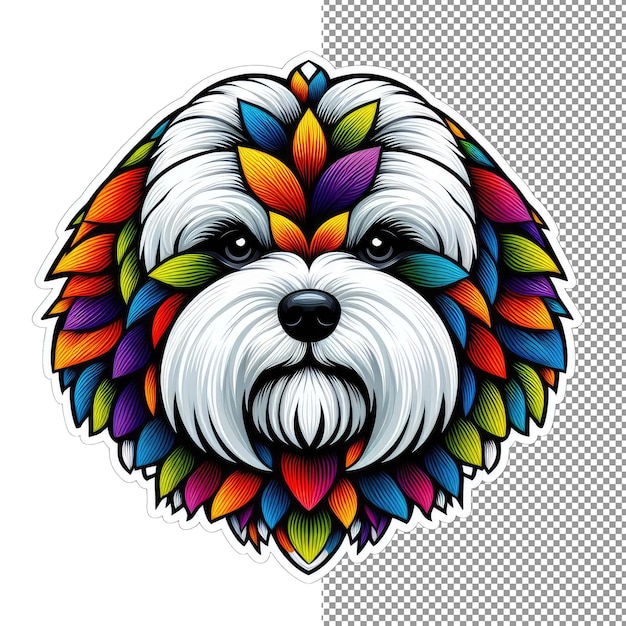 PSD whimsical woofs dog face delight op transparant canvas