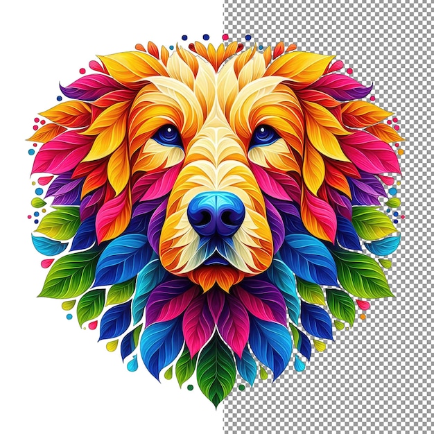 PSD whimsical woofs een png-portret van hondencreativiteit