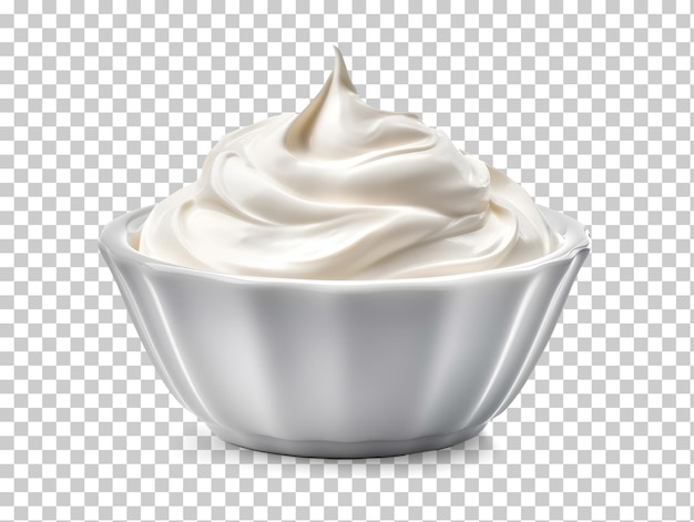 Whipped cream in a bowl a bowl of whipped cream png clipart isolated on a transparent background