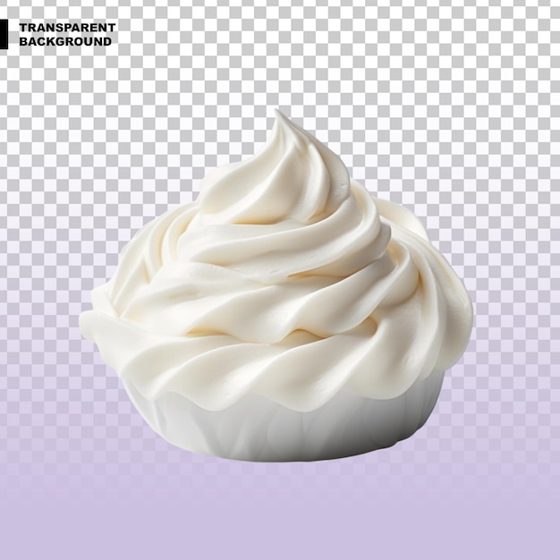 PSD whipped cream isolated on transparent background