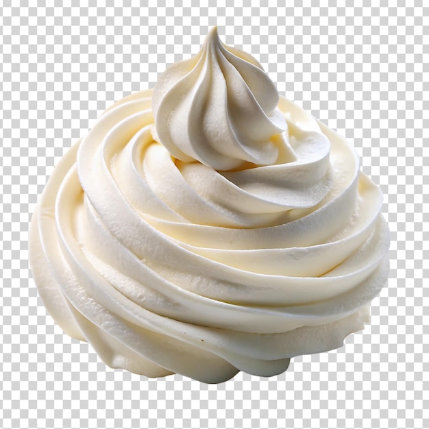 PSD whipped cream with a dollop on transparent background