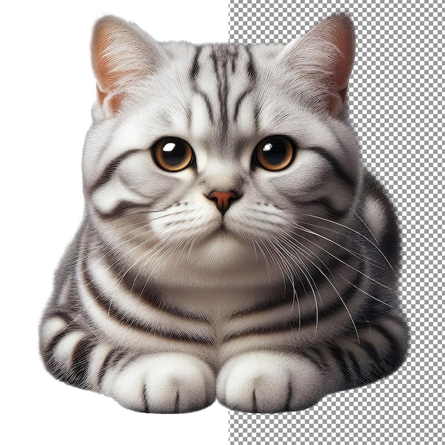 Whiskered Elegance Isolated Cat Face