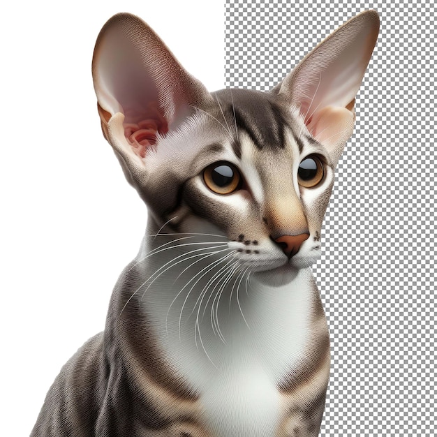 PSD whiskered elegance isolated cat face