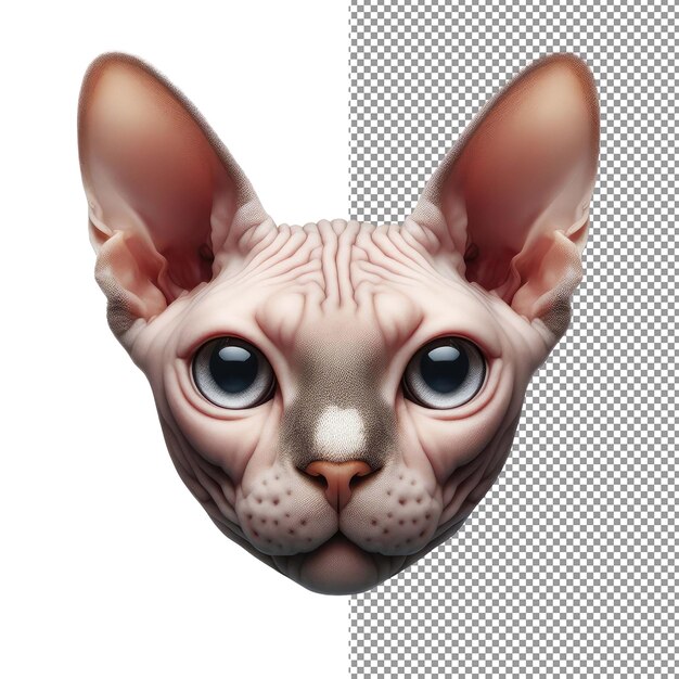 PSD whiskered elegance isolated cat face