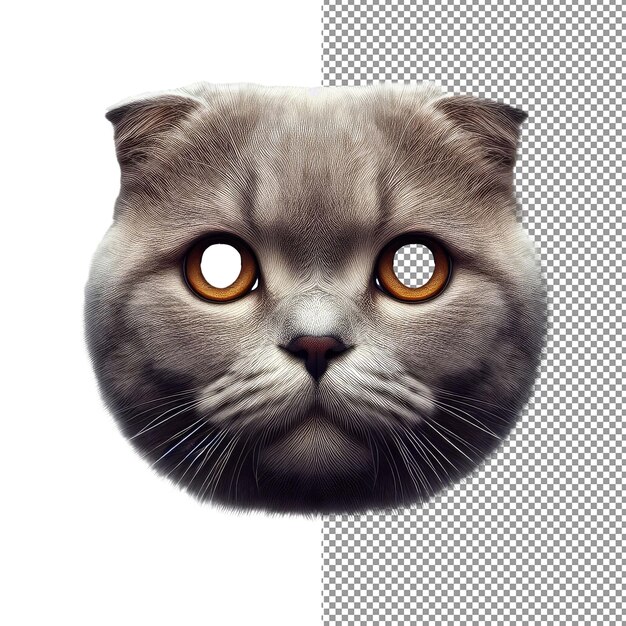 PSD whiskered elegance isolated cat face