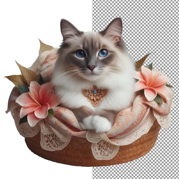 PSD whiskered elegance isolated cat face