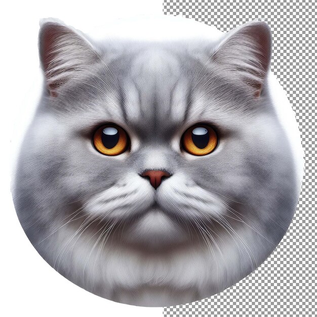 PSD whiskered elegance isolated cat face