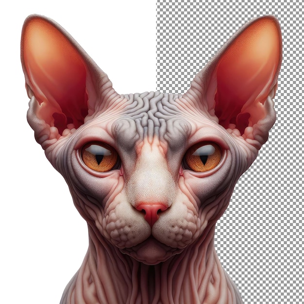 PSD whiskered elegance isolated cat face