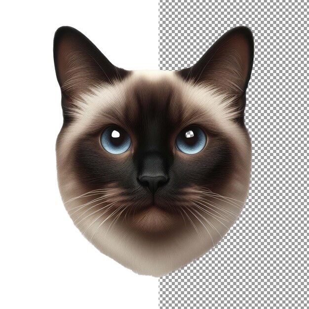 PSD whiskered elegance isolated cat face